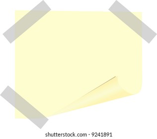 Yellow post-it note.Vector illustration