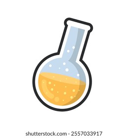 yellow potion with outline in flat vector design.