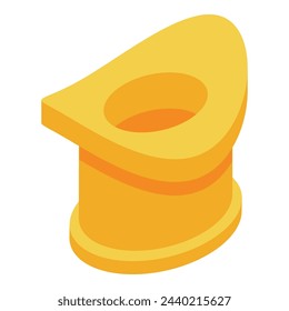 Yellow potty icon isometric vector. Baby toilet. Room care