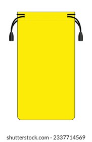 Yellow Power Bank Case Bag Template On White Background, Vector File.