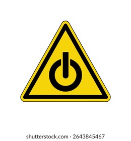 ilustração do vetor do botão liga/desliga amarelo. Sinal e símbolo da chave liga/desliga. Energia elétrica