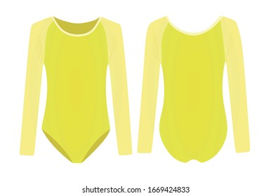 Yellow practice bodysuit. vector illustration