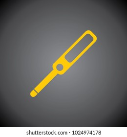 Yellow Pregnancy Test Kit icon on black background.