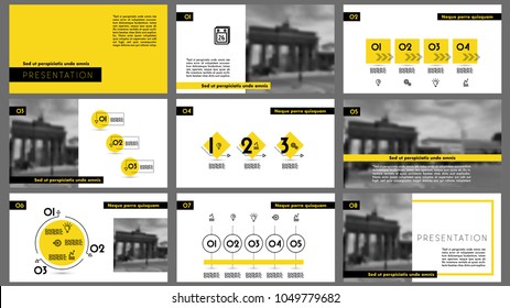 yellow presentation template, concept of report