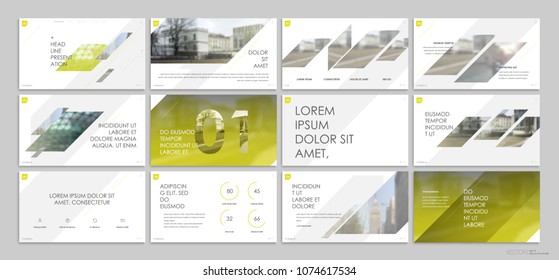 Yellow presentation templates elements on a white background. Vector infographics. Use in Presentation, flyer and leaflet, corporate report, marketing, advertising, annual report, banner.