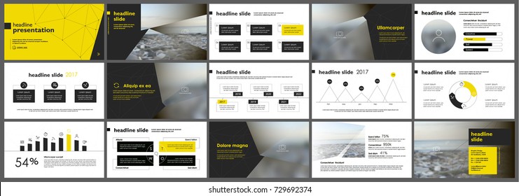 Yellow presentation templates elements on a white background. Vector infographics. Use in Presentation, flyer and leaflet, corporate report, marketing, advertising, annual report, banner.