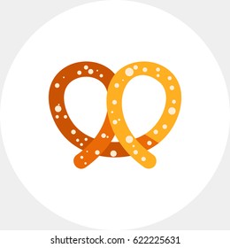 Yellow pretzel vector icon