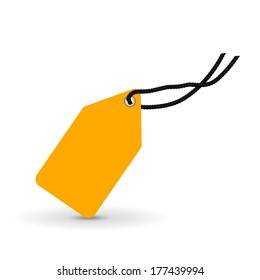 Yellow Price Tag, Label, Vector Illustration