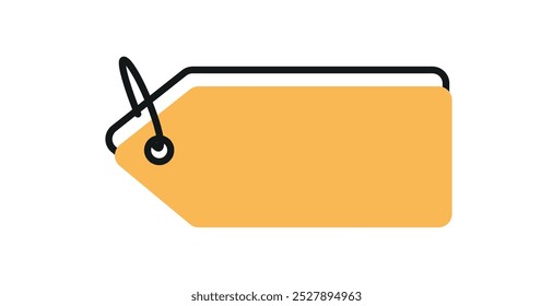 Yellow price tag. Sale label. Vector graphic for shopping, discount, and online shop. 