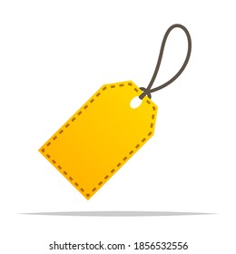 Yellow price tag vector isolated illustration