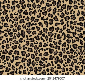 
Yellow print jaguar vector seamless illustration. Fashionable design for textiles.