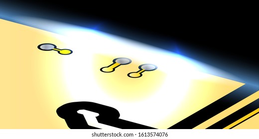 Yellow printed circuit board (PCB) with no components fit (Macro)
