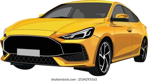 vetor de carro privado amarelo, adequado para logotipo ou material de ícone com a imagem do carro