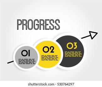 Yellow Progress Infographic Balls, Increase Concept