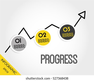 yellow progress infographic diagram, increase concept