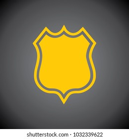 Yellow Protection Shield icon on black background.