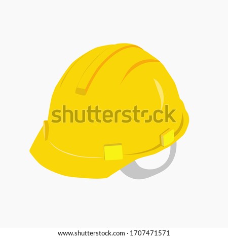 Yellow Protective Helmet. Builder's helmet. Isolated Vector Illustrations on a white background.