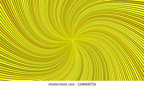 Yellow psychedelic abstract spiral ray stripe background - vector illustration