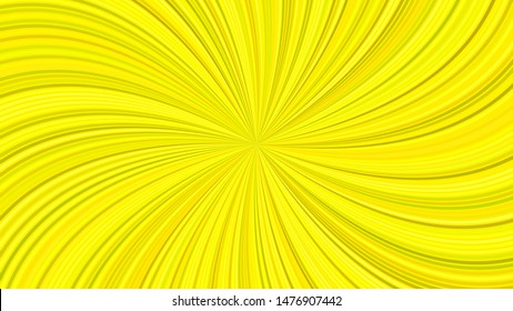 Yellow psychedelic abstract striped spiral vortex background design - vector graphic with swirling rays