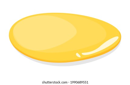 Vector de charco amarillo aislado. Aceite, miel, orina o líquido de gasolina. Forma de mancha natural de color dorado. Punto húmedo.