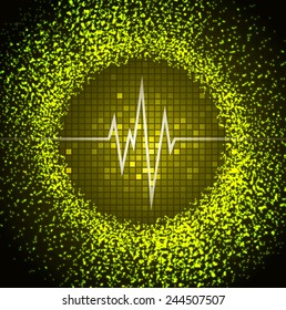 yellow pulse Light Abstract Technology background for computer graphic website and internet.