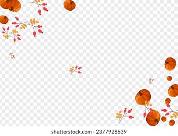 Vector transparente de fondo de calabaza amarillo. Conjunto de Halloween Naranja. Textura de la planta de comida de Borgoña. Sale de septiembre. Ilustración floral.