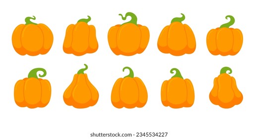 colección de calabaza amarilla Para tallar caras fantasmas en Halloween.