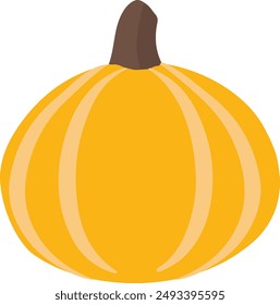 Yellow Pumpkin isolated vector flat illustration