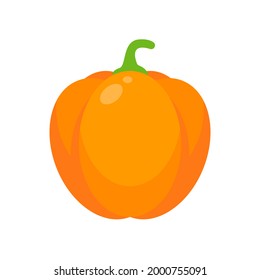 Yellow pumpkin vector for carving scary ghost faces for Halloween.