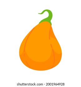 Yellow pumpkin vector for carving scary ghost faces for Halloween.