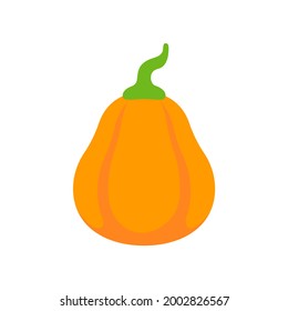 Yellow pumpkin vector for carving scary ghost faces for Halloween.