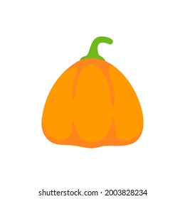 Yellow pumpkin vector for carving scary ghost faces for Halloween.