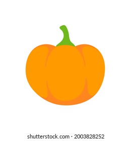 Yellow pumpkin vector for carving scary ghost faces for Halloween.