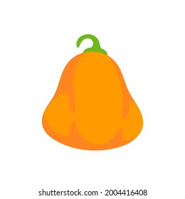 Yellow pumpkin vector for carving scary ghost faces for Halloween.