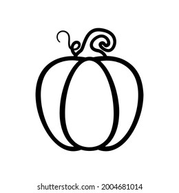 Yellow pumpkin vector for carving scary ghost faces for Halloween.