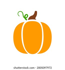 Yellow pumpkin vector for carving scary ghost faces for Halloween.