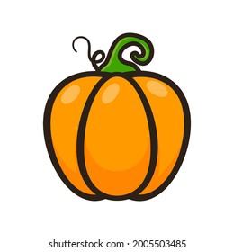 Yellow pumpkin vector for carving scary ghost faces for Halloween.