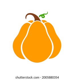 Yellow pumpkin vector for carving scary ghost faces for Halloween.