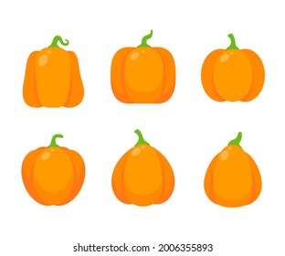 Yellow pumpkin vector for carving scary ghost faces for Halloween.