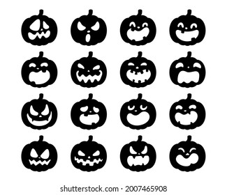 Yellow pumpkin vector for carving scary ghost faces for Halloween.