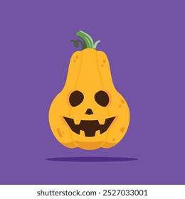 yellow pumpkins with various scary smile characters for Halloween holiday design.