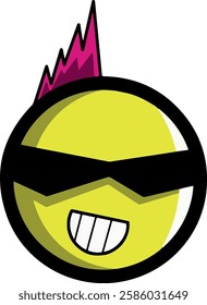 the yellow punk emoticon very cool