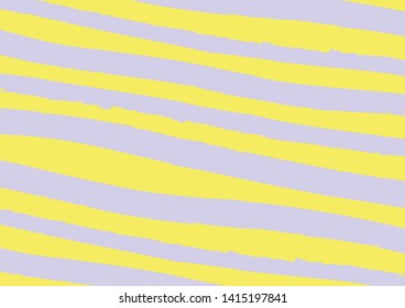 Yellow and purple abstract lines background. Graphic decoration backdrop. Dry brush lines with rough edges.