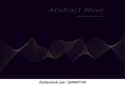 yellow purple abstract wave on spike purple background