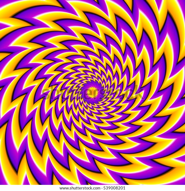 Yellow and purple with flower, wallpaper for walls. Spin illusion.