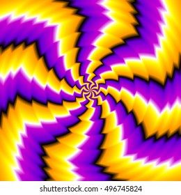 Yellow and purple background with zigzags (spin illusion)
