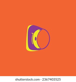 Yellow purple bag in front of the background