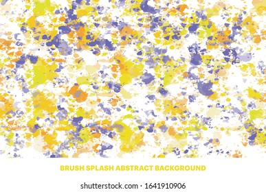 Fondo vectorial de salpicaduras abstractas de pincel amarillo y púrpura