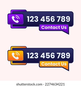yellow purple contact us button vector for website header