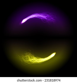 yellow and purple forces abstract vector